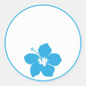 Blue Hibiscus Ronde Sticker (Voorkant)
