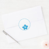 Blue Hibiscus Ronde Sticker (Envelop)