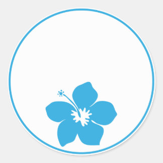 Blue Hibiscus Ronde Sticker