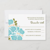 BLUE HIBISCUS RSVP WEDDING RESPONDS KAARTEN (Achterkant)