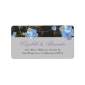 Blue Hibiscus & Swallows Floral Chalkboard Adres Etiket (Voorkant)