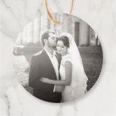 Blue Hibiscus & Swallows Floral Chalkboard Wedding Bedankjes Labels (Achterkant)