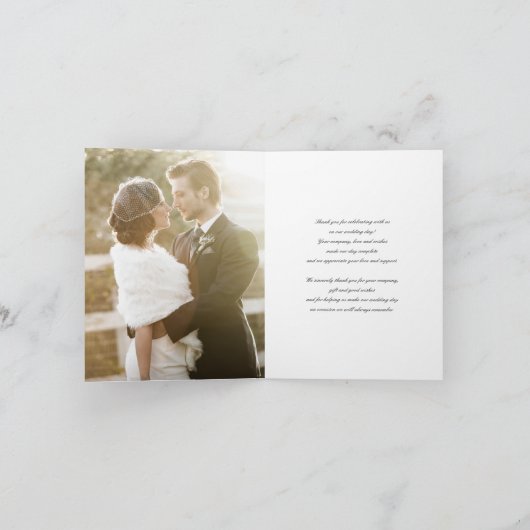 Blue Hibiscus & Swallows Floral Chalkboard Wedding Bedankkaart (Binnen)