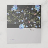 Blue Hibiscus & Swallows Floral Chalkboard Wedding Plaatskaartje (Buitenkant ongevouwen)