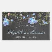 Blue Hibiscus & Swallows Floral Chalkboard Wedding Rechthoekige Sticker (Voorkant)