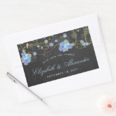 Blue Hibiscus & Swallows Floral Chalkboard Wedding Rechthoekige Sticker (Envelop)