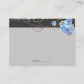 Blue Hibiscus Swirls & Swallows Floral Wedding Plaatskaartje (Voorkant)