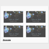 Blue Hibiscus Swirls & Swallows Floral Wedding Rechthoekige Sticker (Vel)