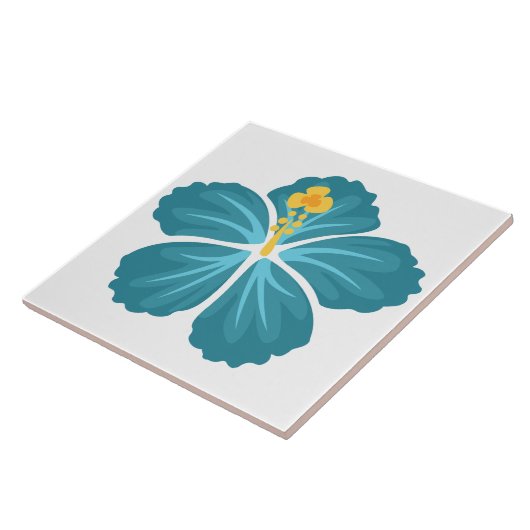 Blue Hibiscus Tegeltje (Zijkant)