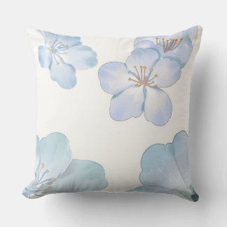 Blue hibiscus  throw pillow kussen