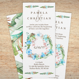 Blue Hibiscus Tropical Floral Wreatitation Kaart