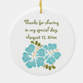 Blue Hibiscus Vrijgezellenfeest Ornament Favor (Achterkant)