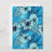 Blue Hibiscus Wedding Invitation Kaart (Achterkant)