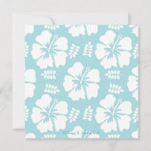 Blue Hibiscus Wedding Invitations Kaart (Achterkant)