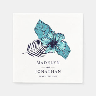 Blue Hibiscus Wedding Servet