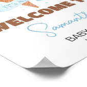 Blue Hier is het Scoop Baby shower Welkom Poster (Hoek)