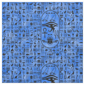 Blue Hieroglyphics Stof (Swatch)