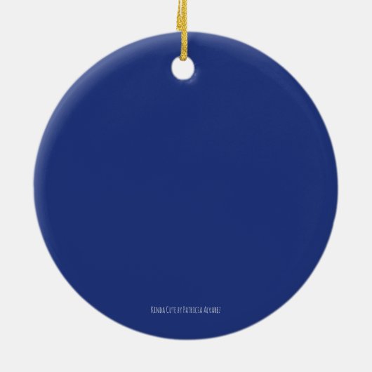 Blue High School Afstuderen Keepomwille Kerstmis Keramisch Ornament (Achterkant)
