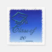 Blue High School Afstuderen Paper Napkins Servetten (Voorkant)