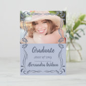 Blue High School Class of 2019 Foto Afstuderen Kaart (Staand voorkant)