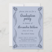 Blue High School Class of 2019 Foto Afstuderen Kaart (Achterkant)