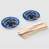 Blue High School Football Player Photo Parent Handwaaier (Niet-gemonteerd)