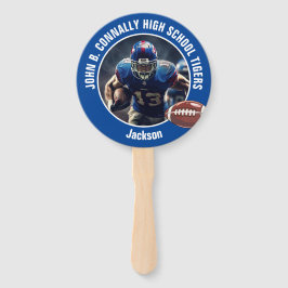 Blue High School Football Player Photo Parent Handwaaier