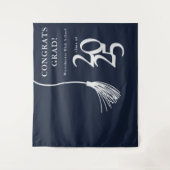 Blue High School Graduation Party Foto Achtergrond Wandkleed (Voorkant)