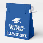 Blue High School Graduparty Bedankdoosjes (Achterkant)