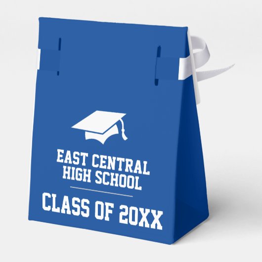 Blue High School Graduparty Bedankdoosjes (Achterkant)