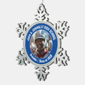 Blue High School Marching Band Fotocadeau Tin Sneeuwvlok Ornament (Rechts)