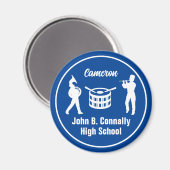 Blue High School Marching Band gepersonaliseerd Magneet (Voorkant / Achterkant)