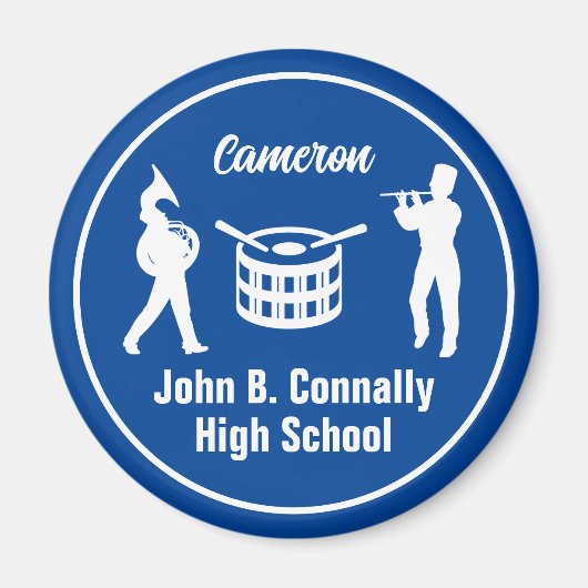 Blue High School Marching Band gepersonaliseerd Magneet (Voorkant)