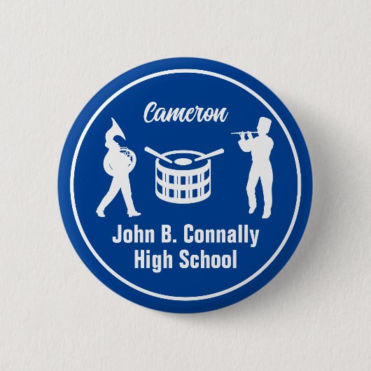 Blue High School Marching Band gepersonaliseerd Ronde Button 5,7 Cm (Voorkant)
