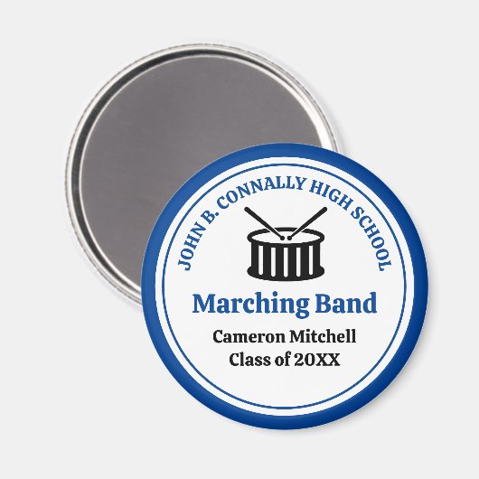 Blue High School Marching Band  Magneet (Voorkant / Achterkant)