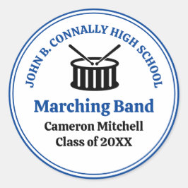 Blue High School Marching Band  Ronde Sticker
