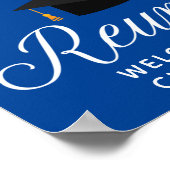 Blue High School Reunion Custom Alumni Welkom Poster (Hoek)