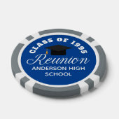 Blue High School Reunion Personalized Party Poker Chips (Enkel)