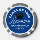 Blue High School Reunion Personalized Party Poker Chips (Achterkant)