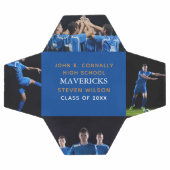 Blue High School Senior 4 Photo Cool Personated Voetbal (Enkel)