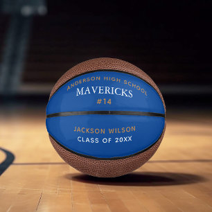 Blue High School Team Player Custom Afstuderen Basketbal
