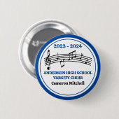 Blue High School Varsity Koor  Ronde Button 5,7 Cm (Voorkant /achterkant)