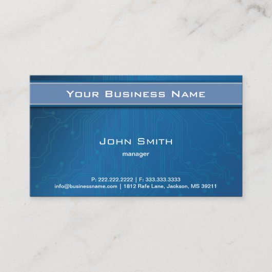 Blue High Technology Circuit Board visitekaartje (Voorkant)