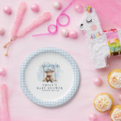 Blue Highland Cow Boy Baby Shower Papieren Bordje (Feest)