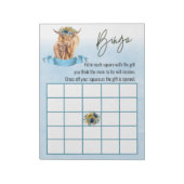 Blue Highland Koe Baby shower Bingo Game Notitieblok (Linkerzijde)