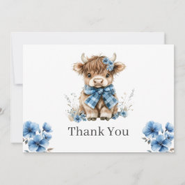 Blue Highland Koe Flat Dank u kaart