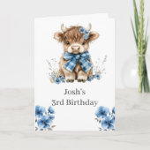 Blue Highland Koe verjaardagsfeestje (Voorkant)