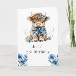 Blue Highland Koe verjaardagsfeestje