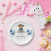 Blue Highland Koe verjaardagsfeestje Papieren Bordje (Feest)