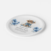 Blue Highland Koe verjaardagsfeestje Papieren Bordje (Gekanteld)